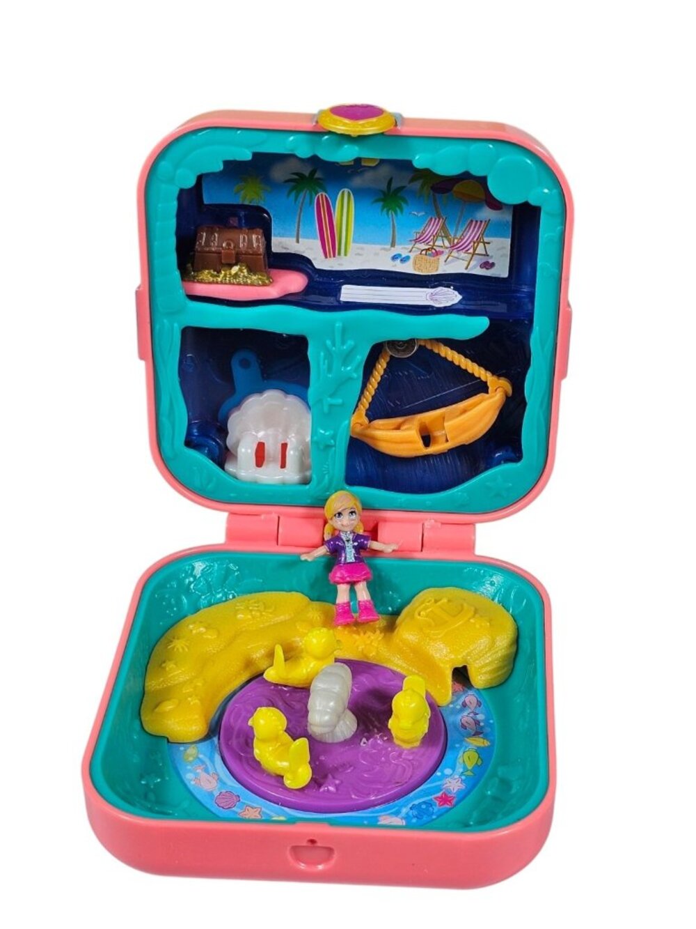 Polly Pocket Hidden Hideouts Mermaid Cove Compact PAYSET 2018 With Doll. - Picture 5 of 8